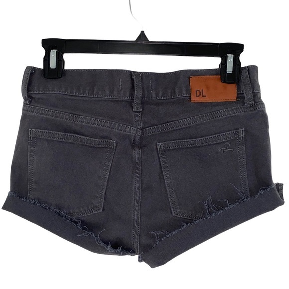 DL1961 Mid Rise Super Soft Dark Grey Jean Shorts - Picture 3 of 13